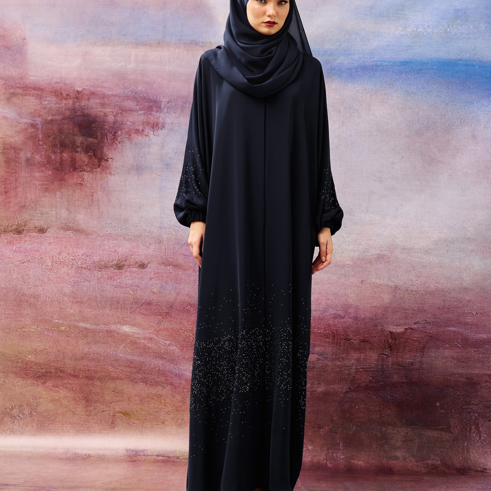 Amalfi Abaya in Navy Blue