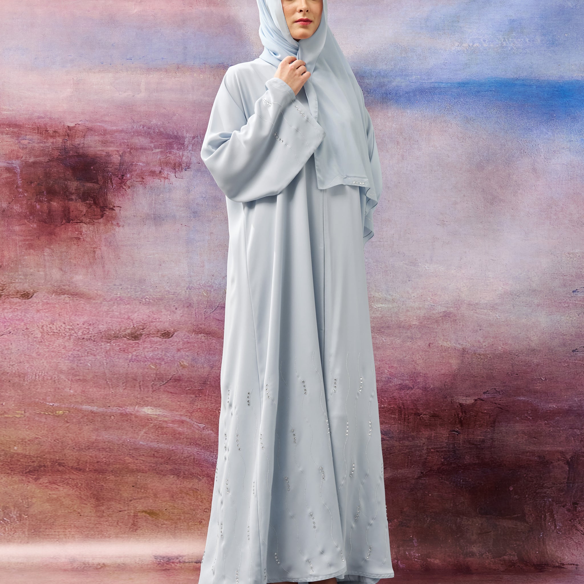 Eslima Abaya in Baby Blue