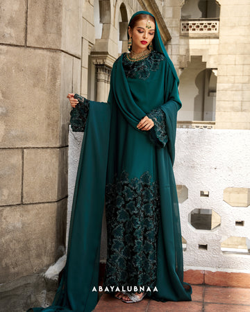 Madhuri Abaya in Teal Blue